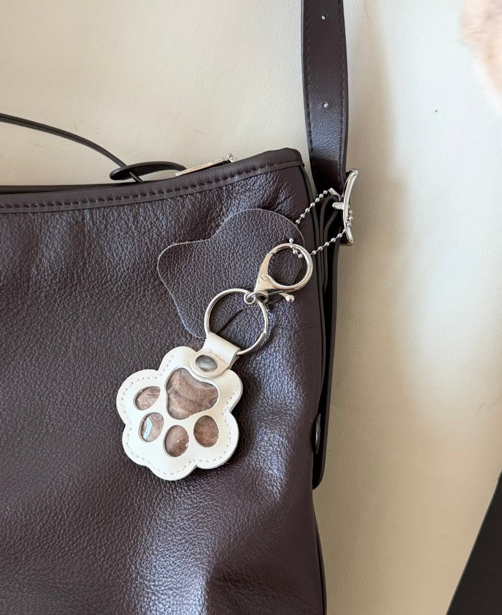 Paw Print Pet Hair Keepsake Keychain