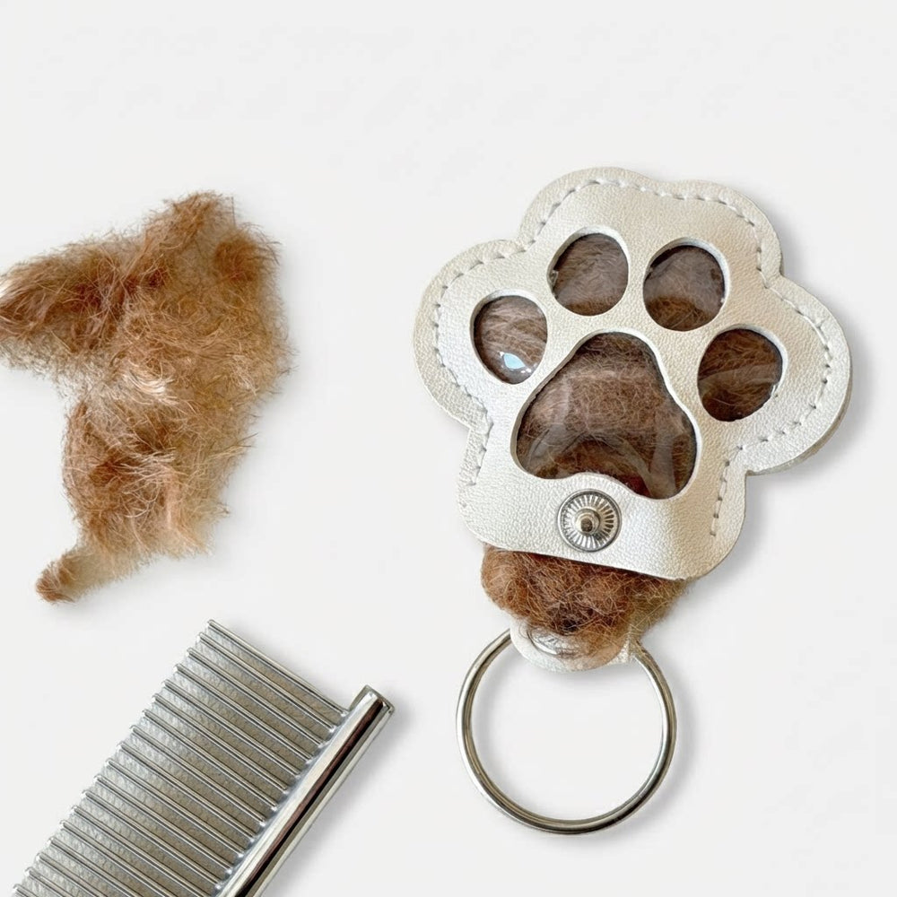 Paw Print Pet Hair Keepsake Keychain