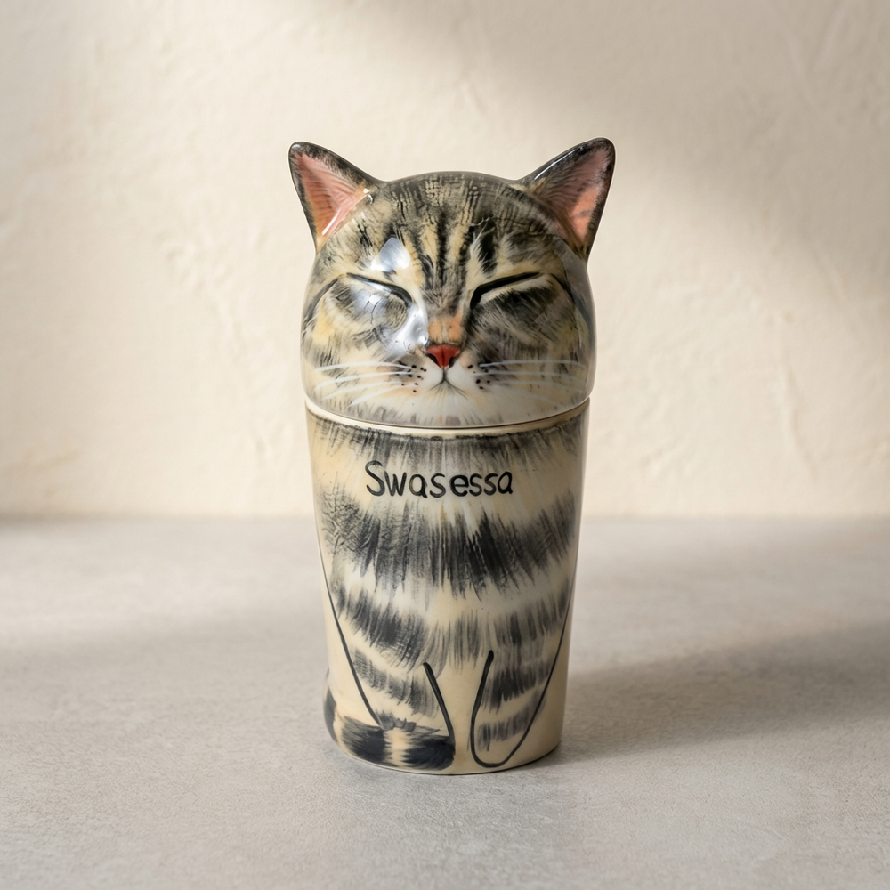 Held in Porcelain — Custom Hand-Painted Pet Portrait Urn