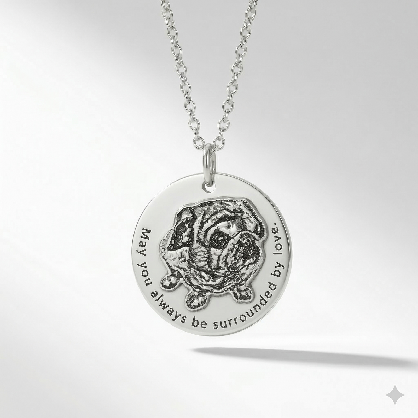 Custom sterling silver round pet necklace image 1
