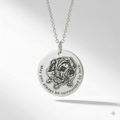 Custom sterling silver round pet necklace image 1
