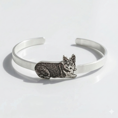 Carried Close — Custom Sterling Silver Pet Portrait Bangle