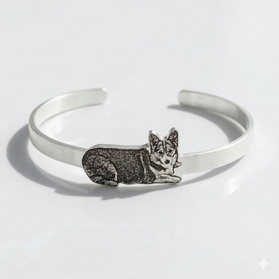 Custom sterling silver pet bangle image 1
