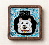 In Enamel's Glow — Custom Enamel Pet Portrait Coaster