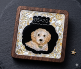 In Enamel's Glow — Custom Enamel Pet Portrait Coaster