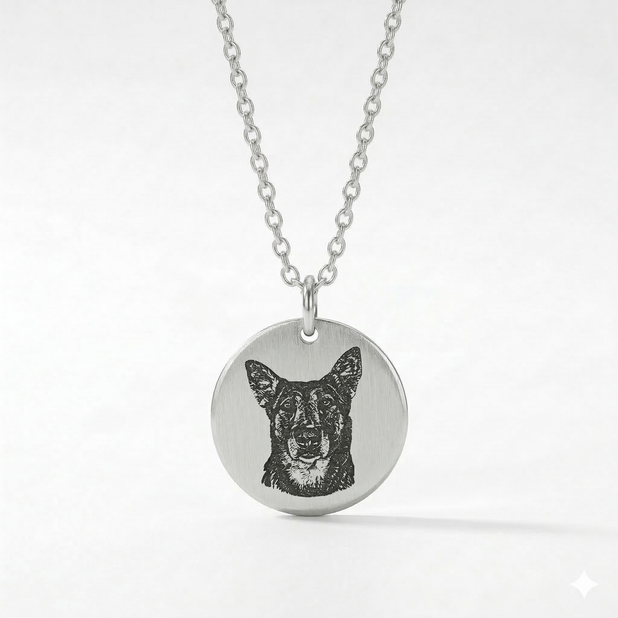Custom sterling silver round pet necklace image 3