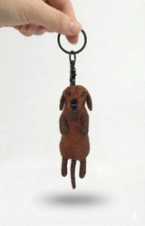 Soft and Close — Custom Felt Pet Keychain Charm