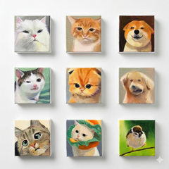 In Small Oils — Custom Mini Pet Oil Painting Magnet