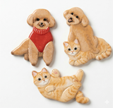 Custom chibi polymer clay pet fridge magnet, cute miniature display