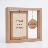 Their Photo, and Something More — Wood Memorial Frame with Charm