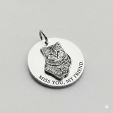 Always Near — Custom Round Sterling Silver Pet Portrait Necklace