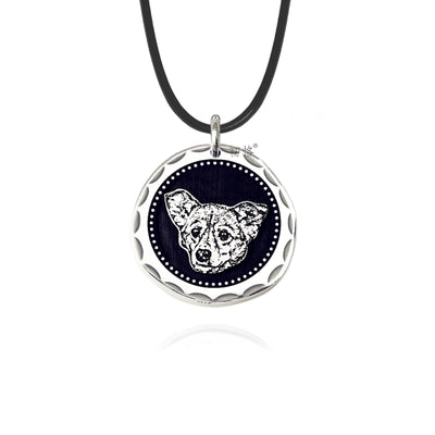 A Full Circle — Custom 999 Fine Silver Pet Portrait Keychain