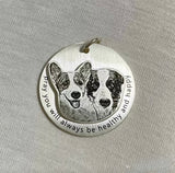 Before You Go — Custom Wavy Sterling Silver Pet Portrait Keychain