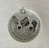 Before You Go — Custom Wavy Sterling Silver Pet Portrait Keychain