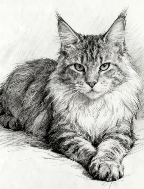 In Line and Shadow — Custom Minimalist Charcoal Pet Portrait