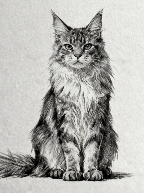 In Line and Shadow — Custom Minimalist Charcoal Pet Portrait