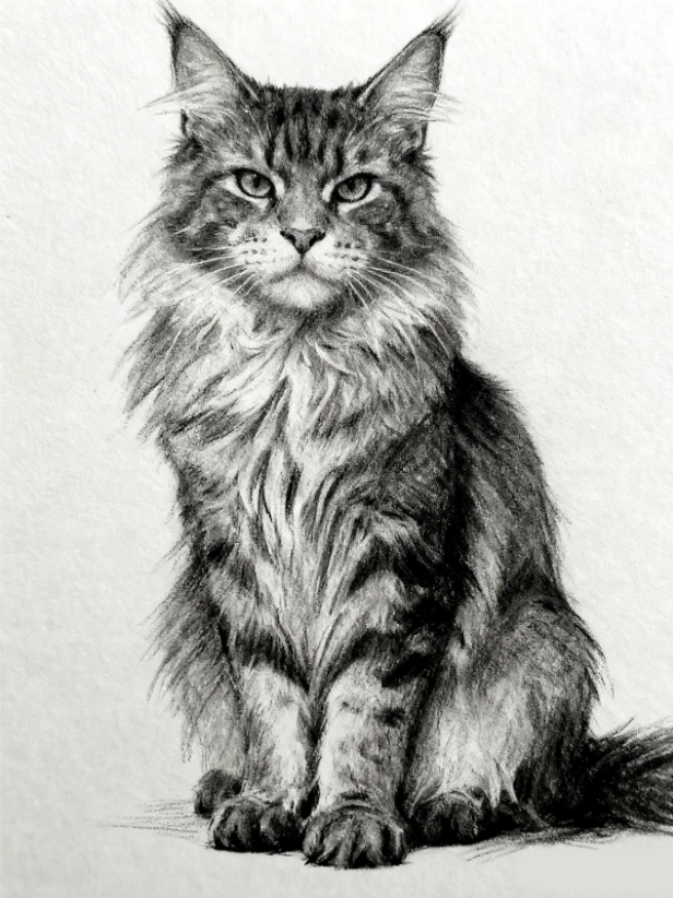 In Line and Shadow — Custom Minimalist Charcoal Pet Portrait